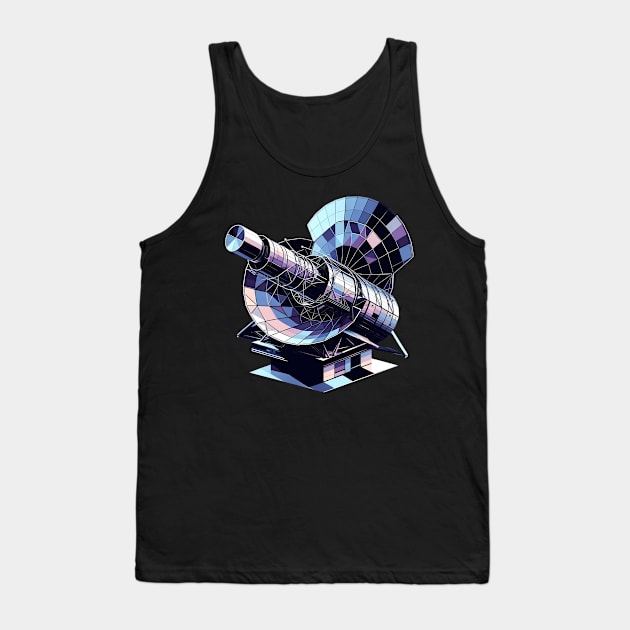 Cosmic Viewfinder | Geometric Observatory Telescope Tee Tank Top by Graphic Wonders Emporium